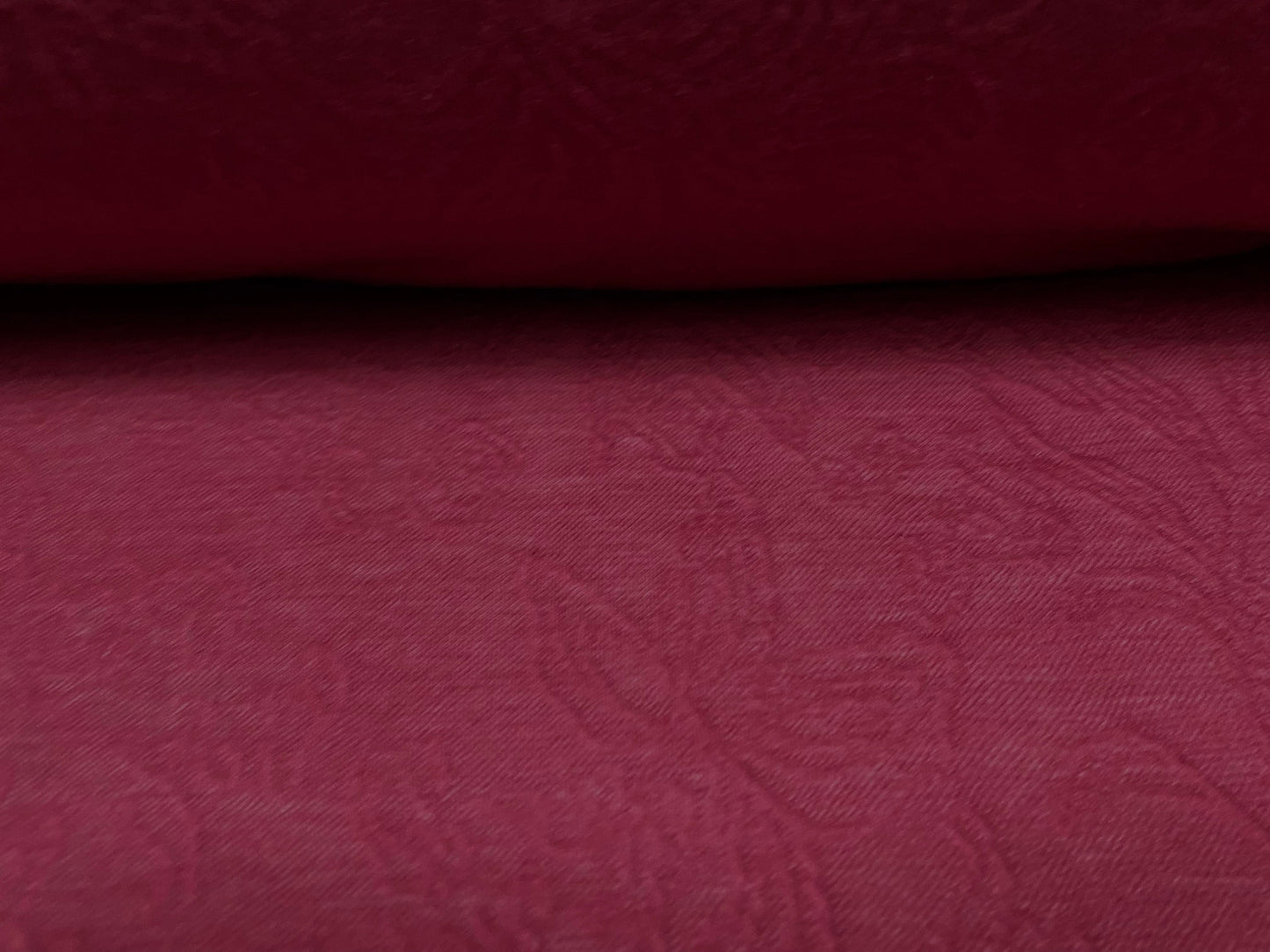 Stretch spandex leaf jacquard double jersey fabric, per metre - Berry