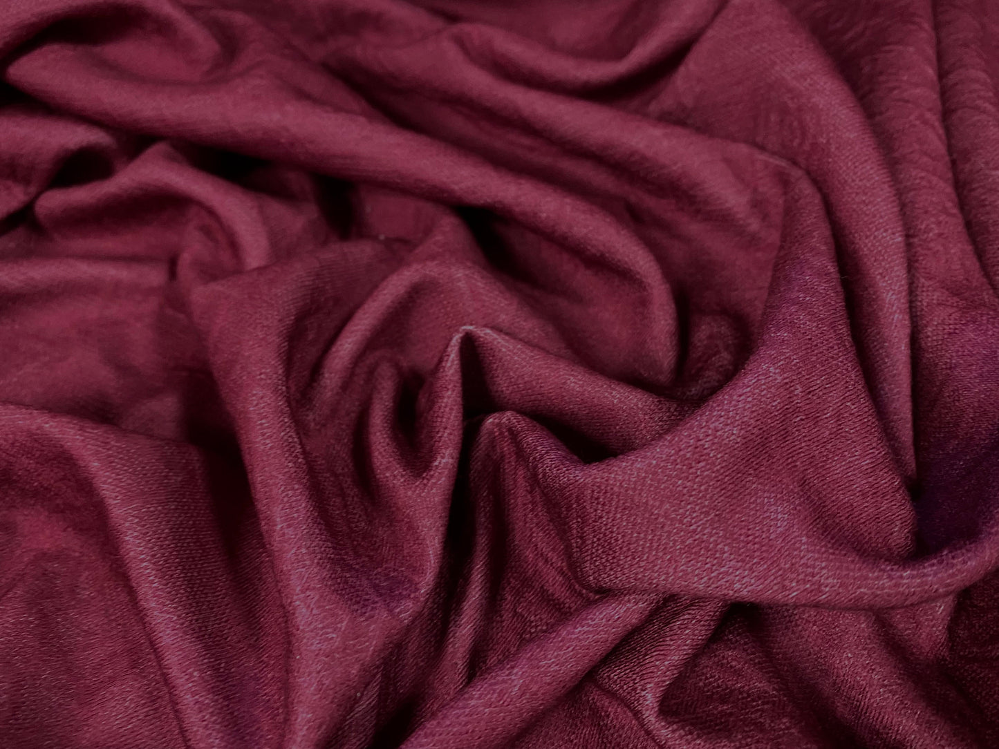 Stretch spandex leaf jacquard double jersey fabric, per metre - Berry