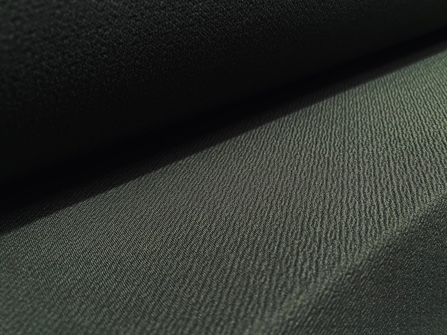 Waterfall textured scuba stretch spandex jersey, per metre - plain - Olive green