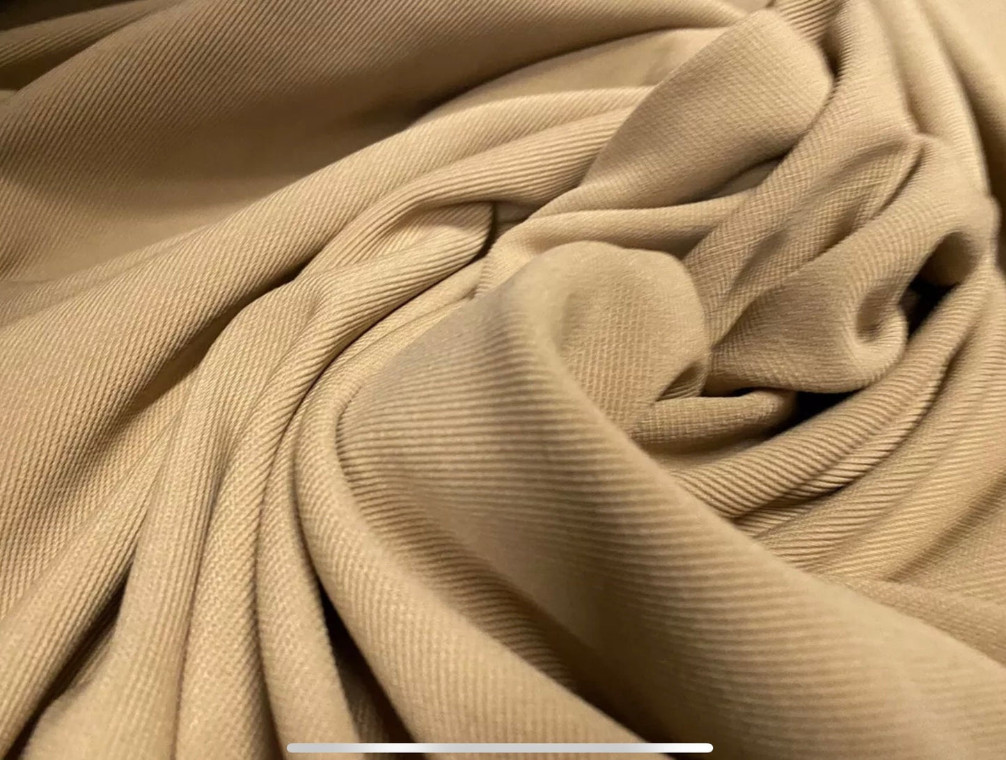 Fine Ottoman rib Stretch jersey fabric , per metre - biscuit