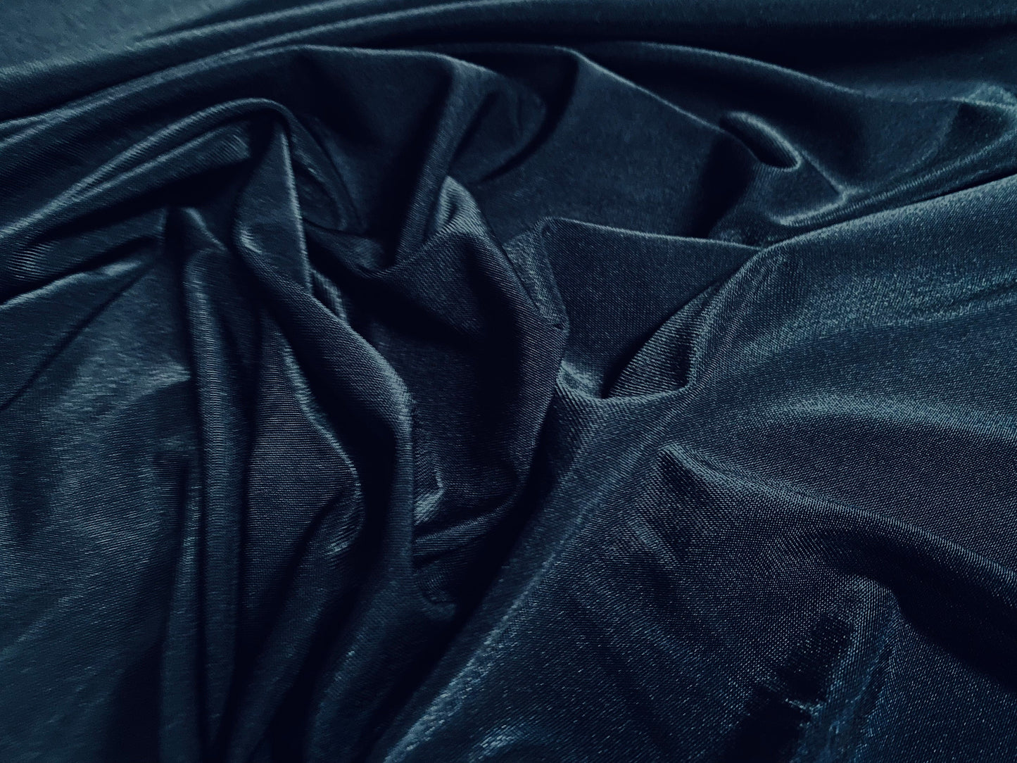 Disco shimmer Spandex stretch jersey fabric, per metre - plain - navy blue