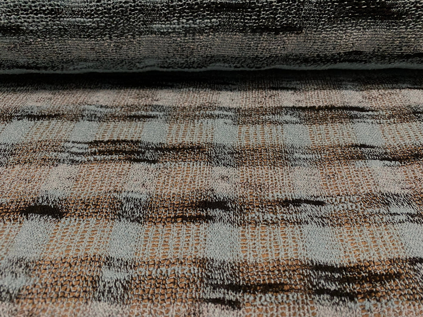 Melange knitwear crepe jersey fabric, per metre - Aqua