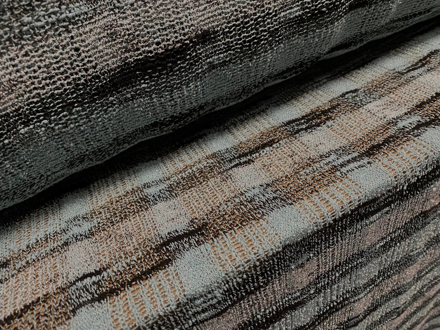 Melange knitwear crepe jersey fabric, per metre - Aqua