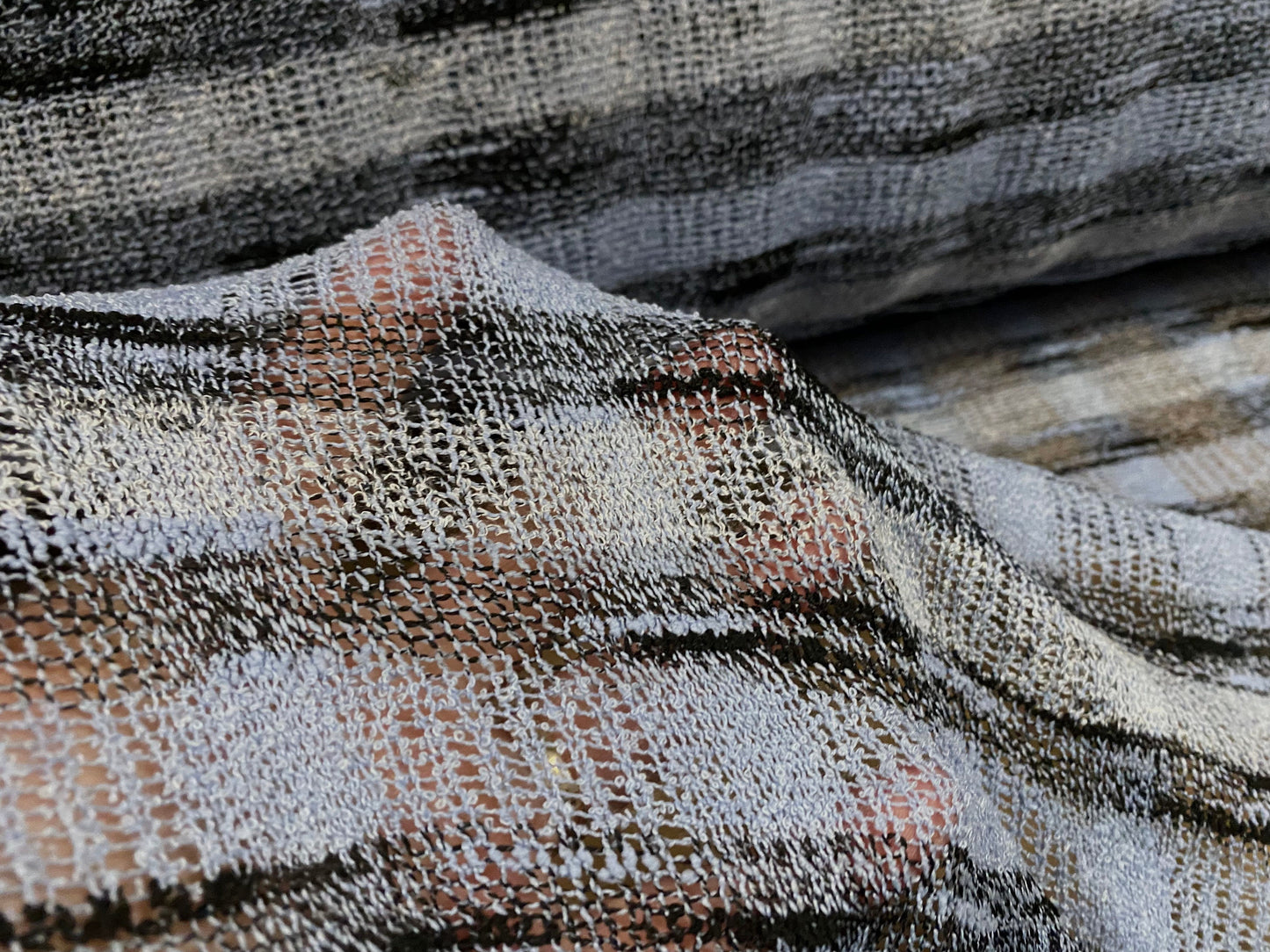 Melange knitwear crepe jersey fabric, per metre - blue