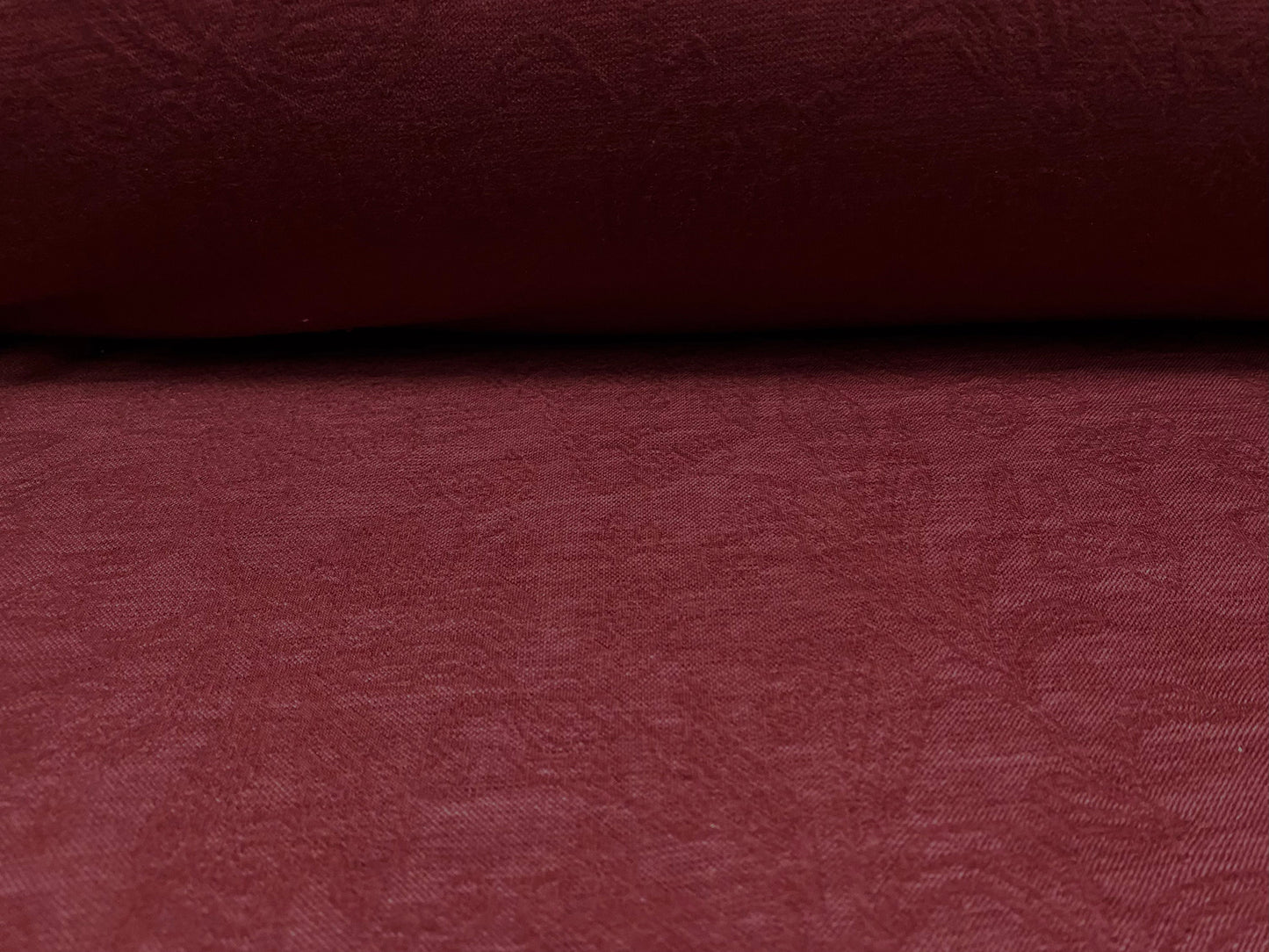 Stretch spandex leaf jacquard double jersey fabric, per metre - Wine