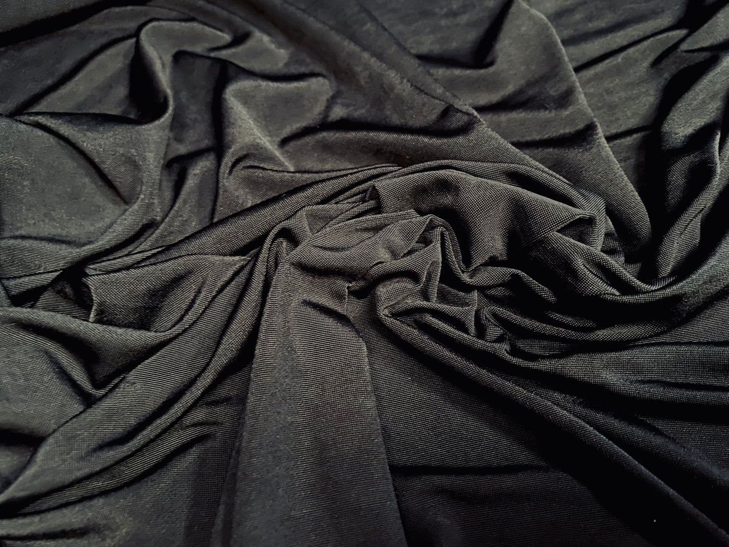 Spandex stretch single Jersey fabric, per metre - plain dye - dark charcoal