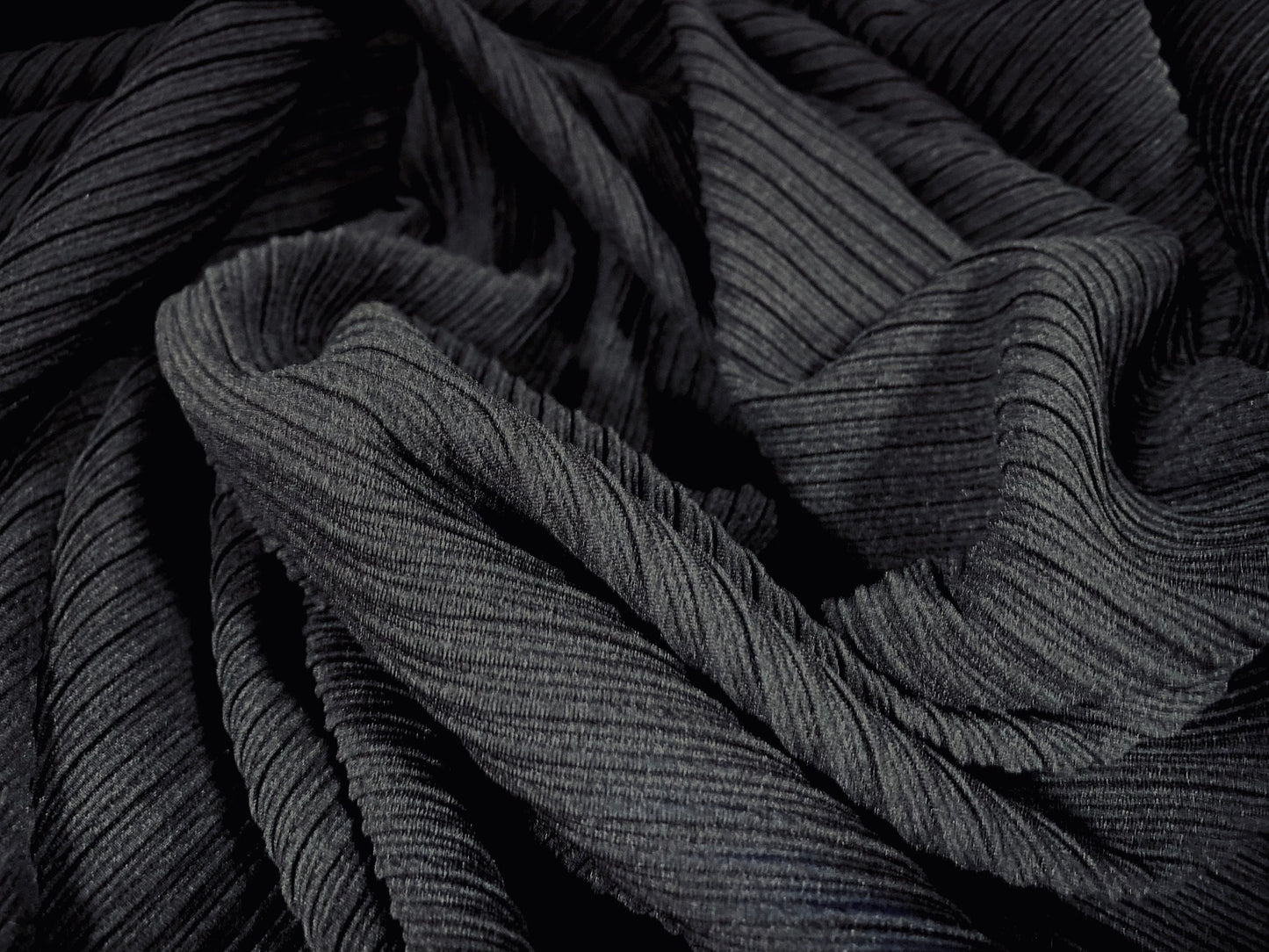 Scuba ribbed stretch double jersey neoprene style fabric, per metre - black