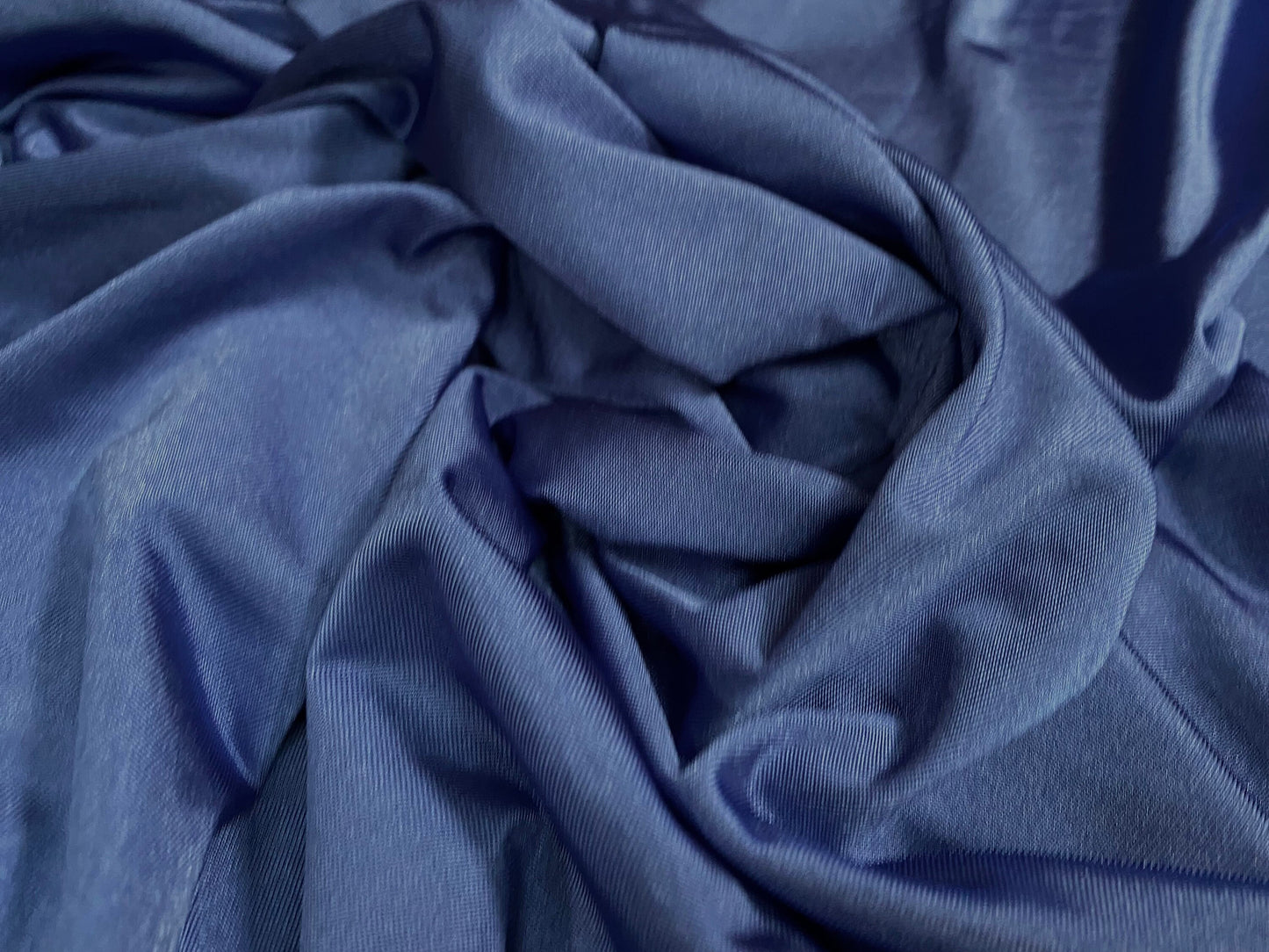 Disco shimmer Spandex stretch jersey fabric, per metre - plain - azure blue