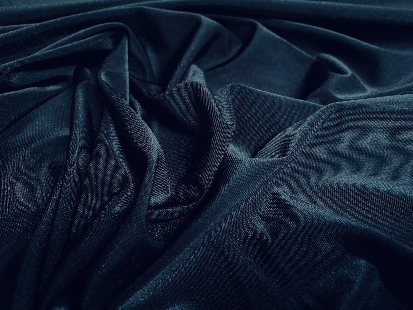 Disco shimmer Spandex stretch jersey fabric, per metre - plain - navy blue