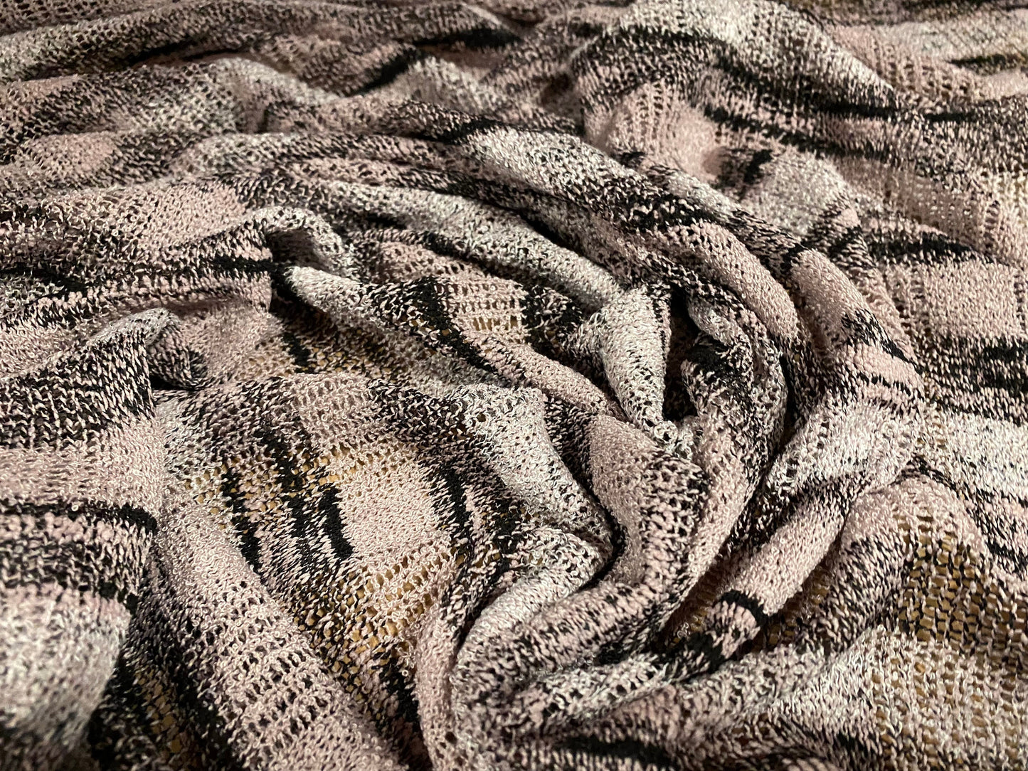 Melange knitwear crepe jersey fabric, per metre - pink