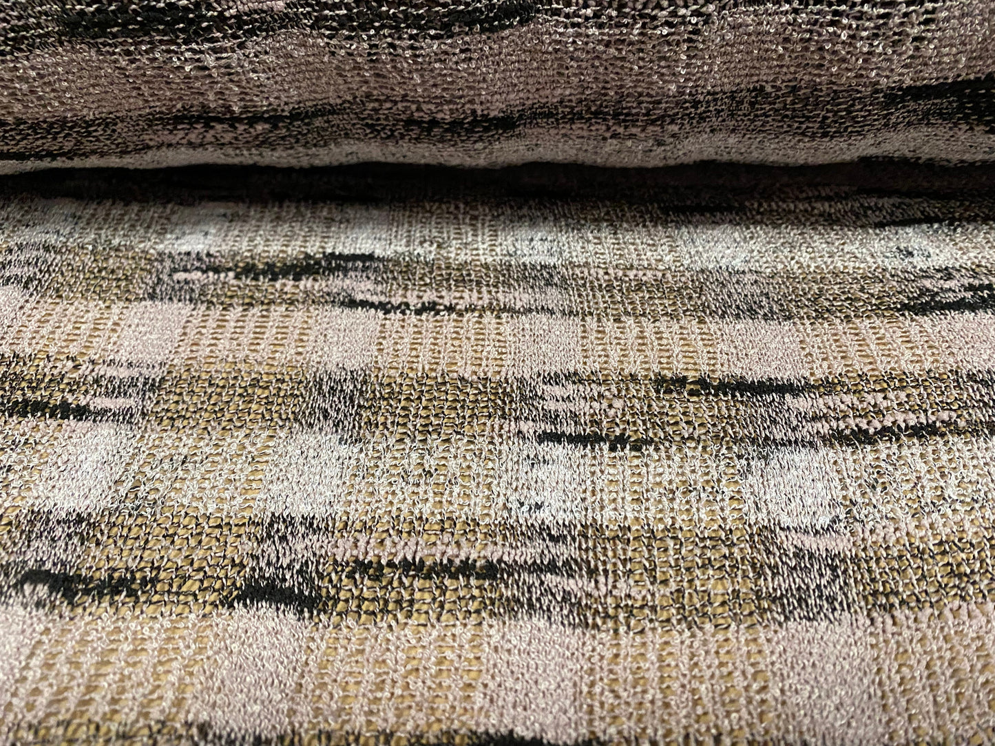 Melange knitwear crepe jersey fabric, per metre - pink