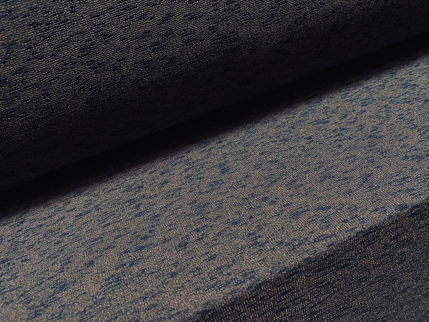 Hacci slub stretch spandex jersey fabric, per metre - blue brown