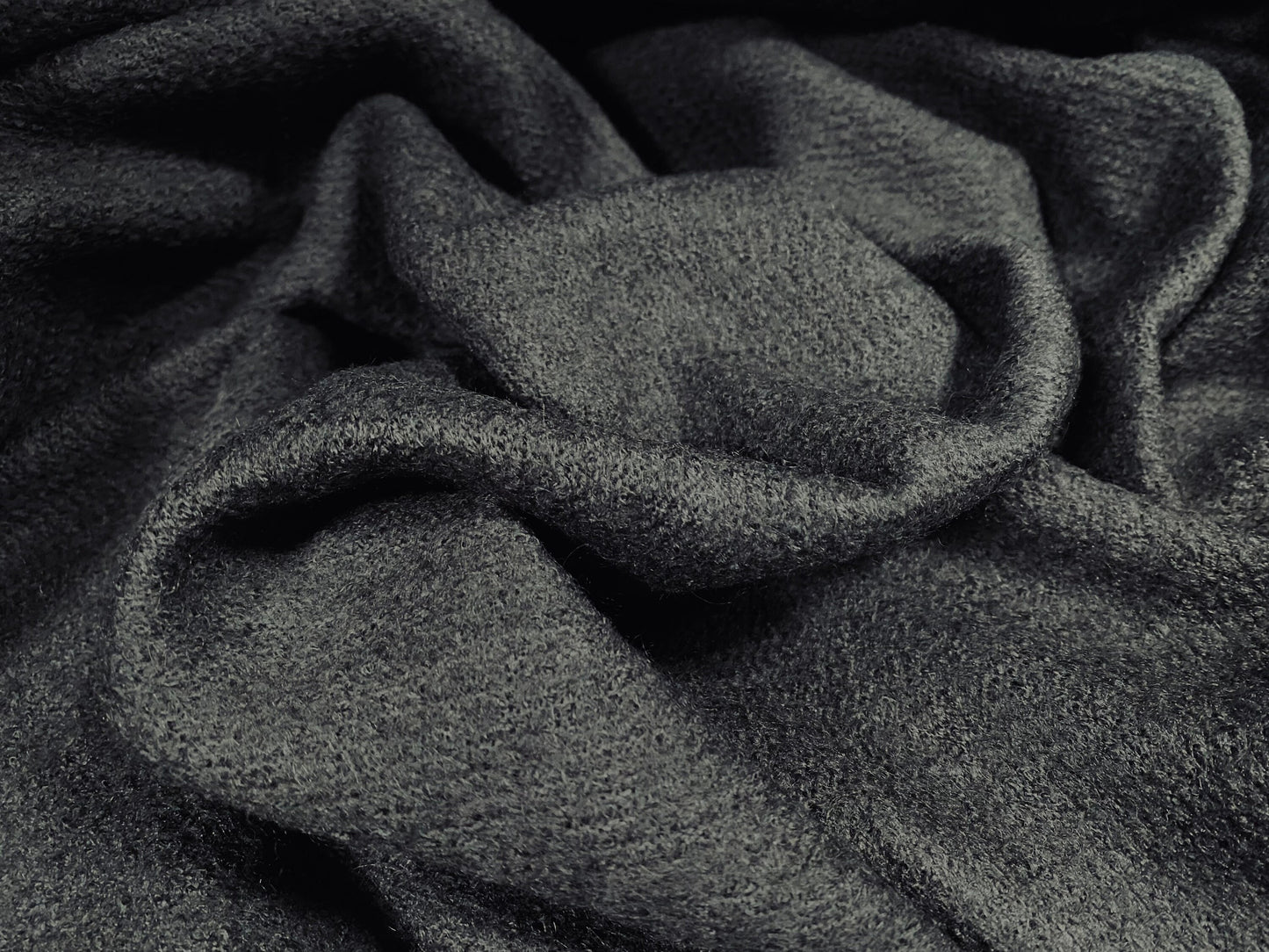 Wool blend heavyweight woven fabric, per metre - plain - school grey