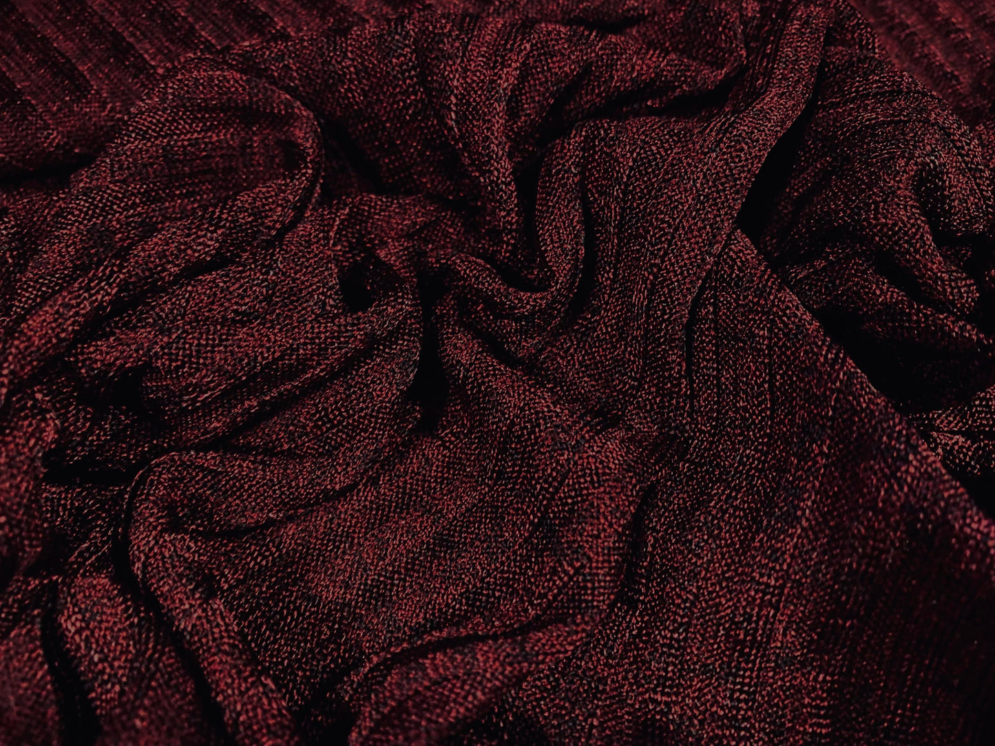 Melange spandex rib stretch jersey fabric, per metre - plain - burgundy