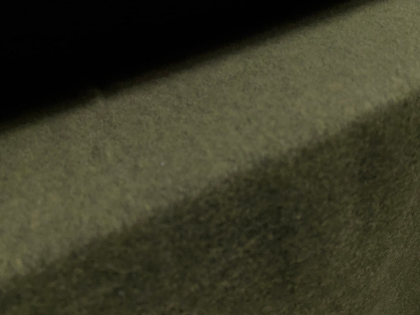 Wool blend heavyweight bearskin fur coat jacket fabric, per metre - Plain - khaki green