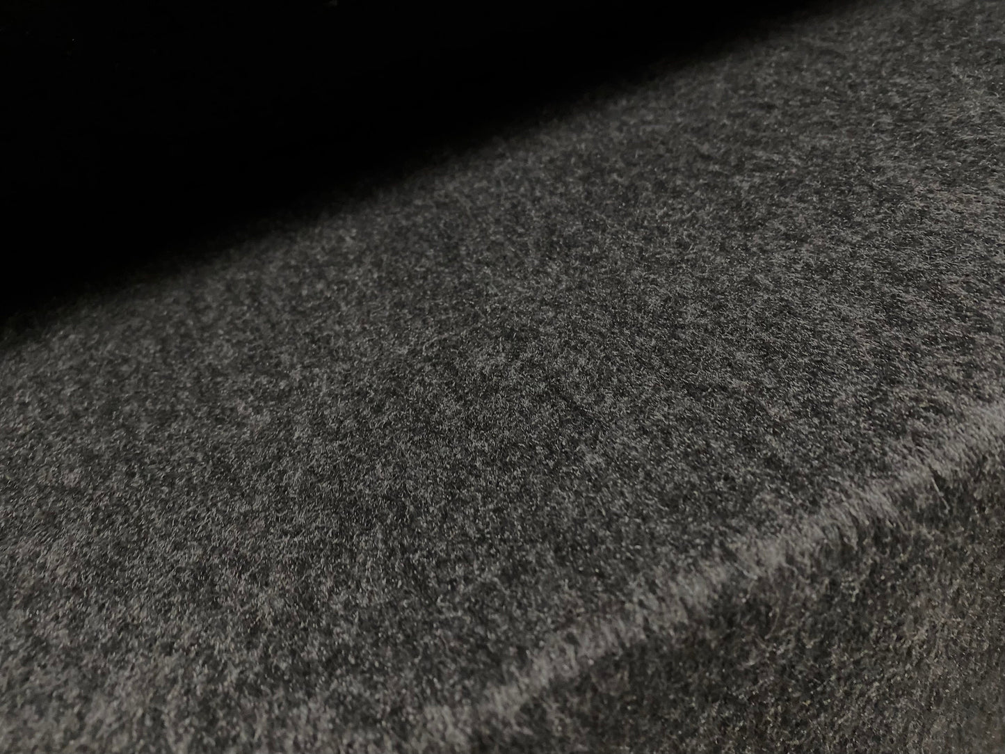 Wool blend heavyweight bearskin fur coat jacket fabric, per metre - Plain - grey