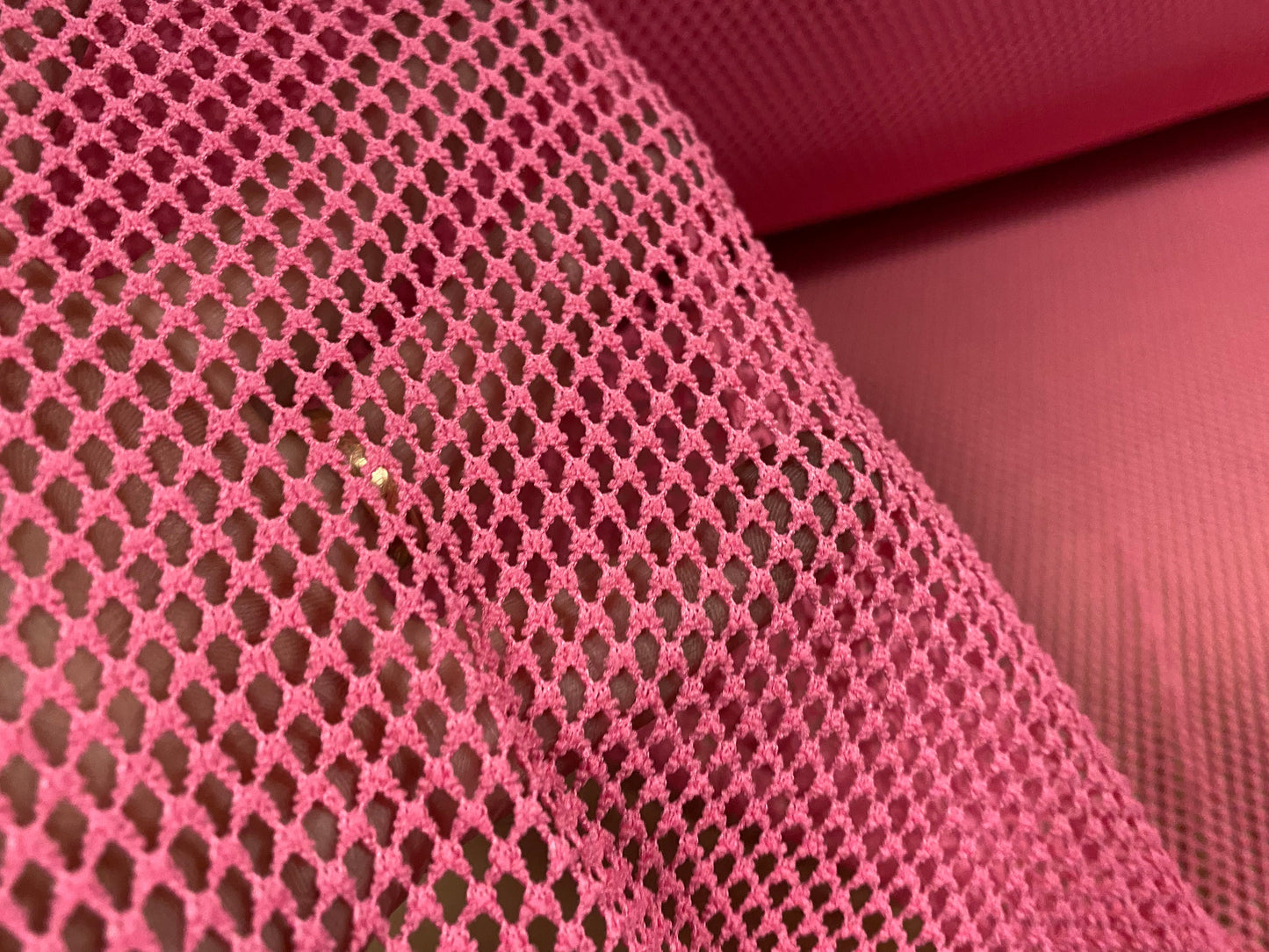 Fishnet mesh net jersey fabric, per metre - plain - pink