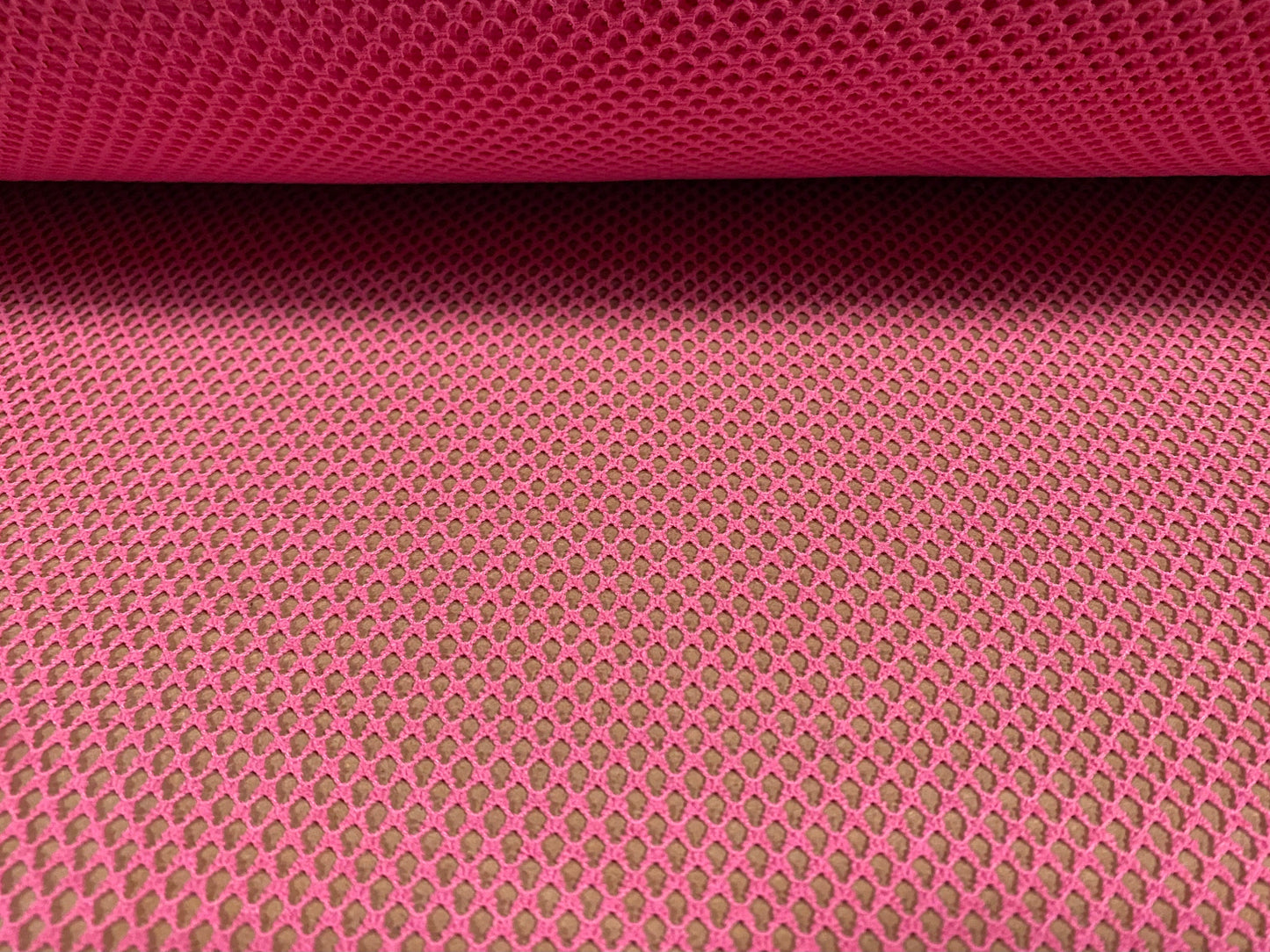 Fishnet mesh net jersey fabric, per metre - plain - pink