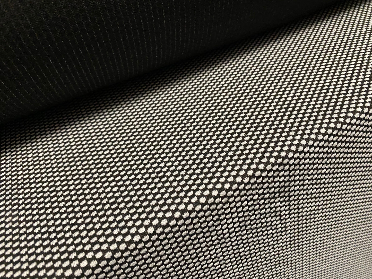 Double jersey stretch spandex fabric, per metre - honeycomb jacquard - monochrome