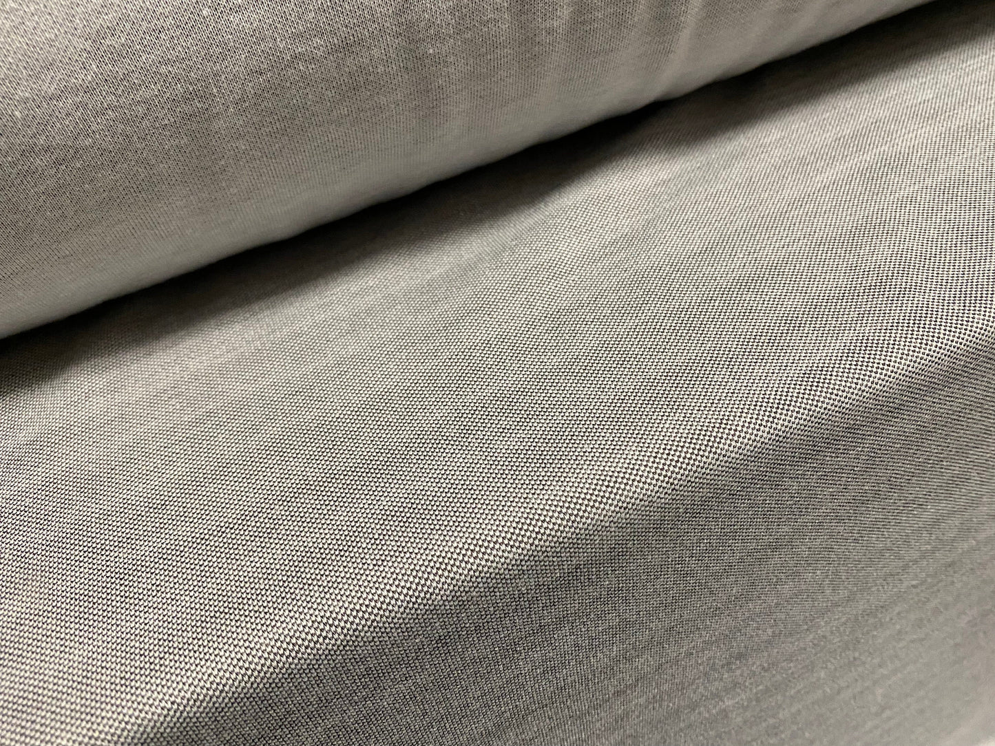 Double jersey stretch spandex fabric, per metre - subtle self stripe - grey