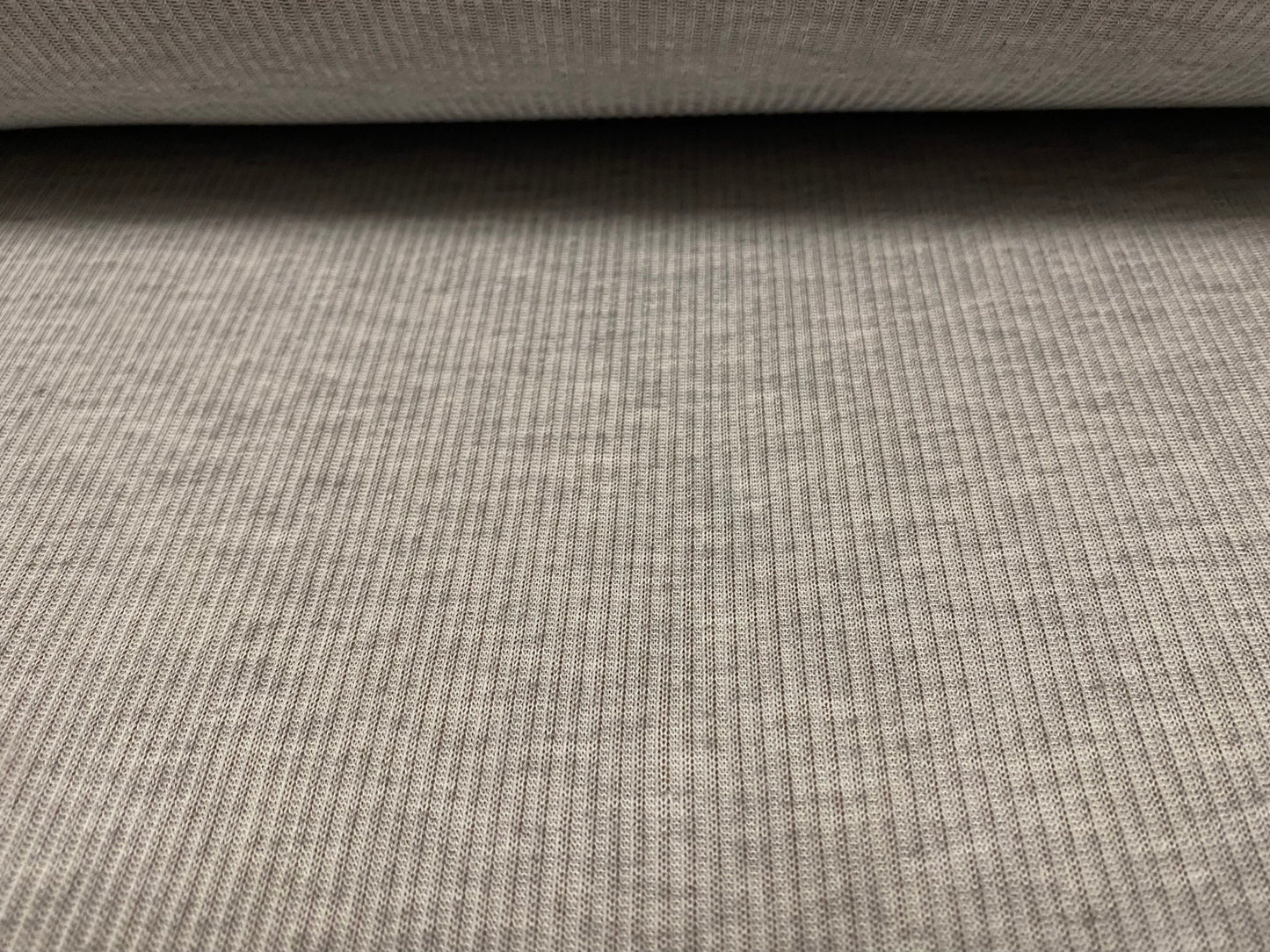 Soft handle rib jersey knit fabric, per metre - grey marl