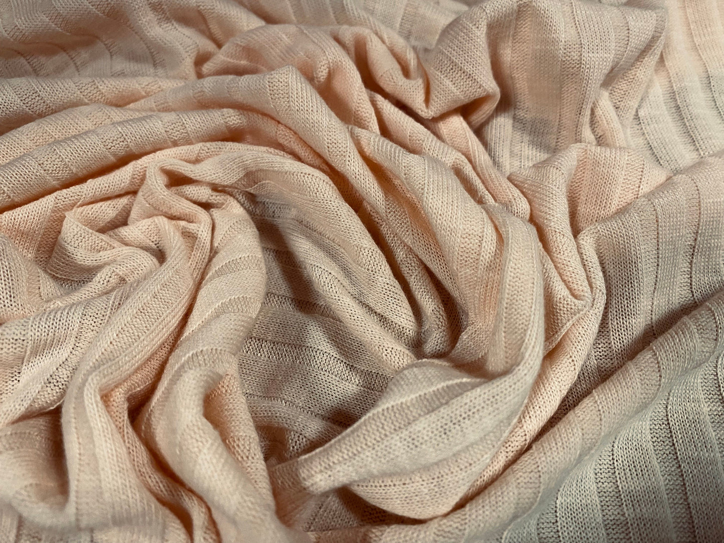 Heavyweight melange stretch rib jersey fabric, per metre - blush marl