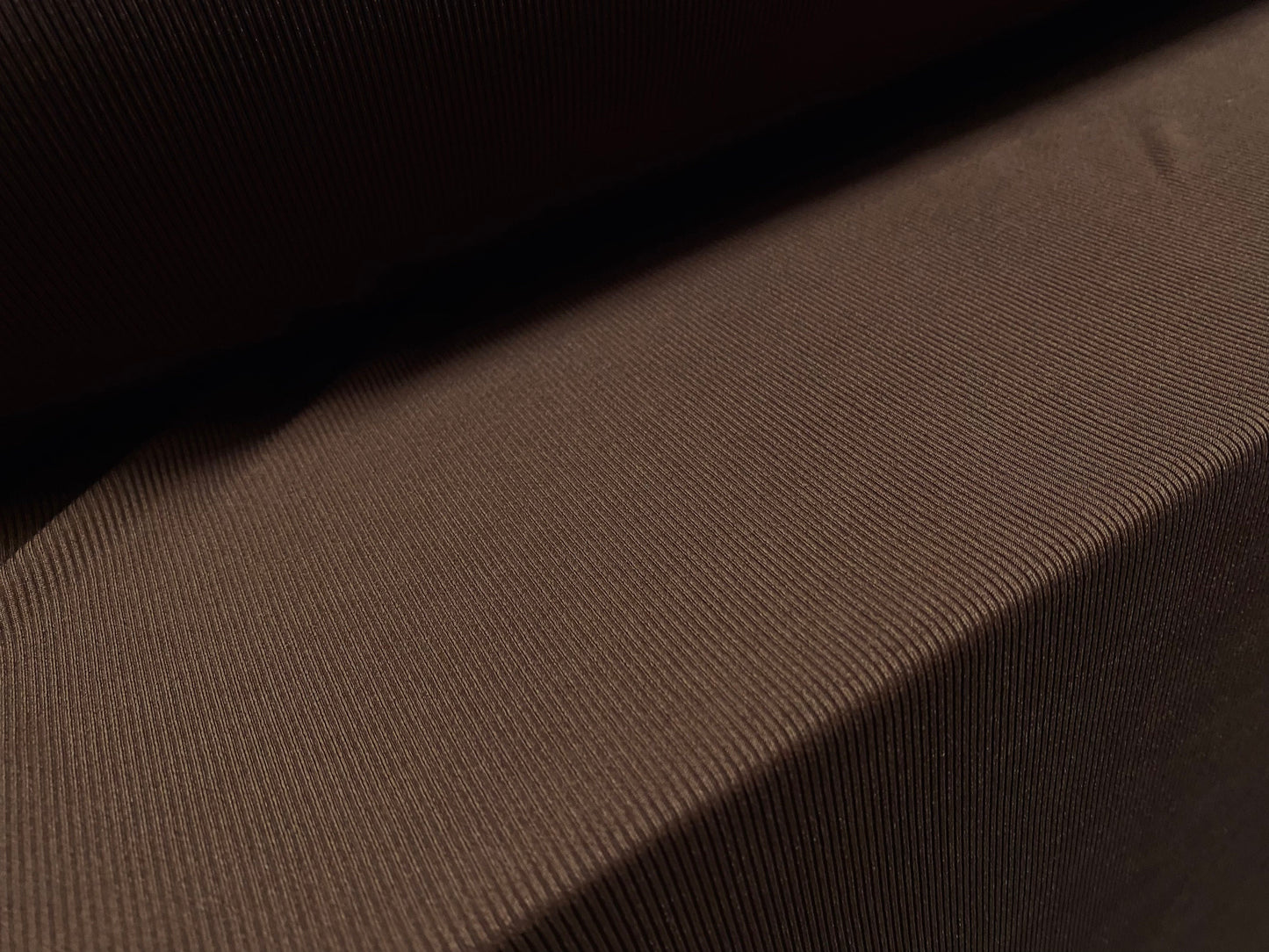 Soft touch spandex rib 8x4 jersey knit dress fabric, per metre - plain - chocolate brown