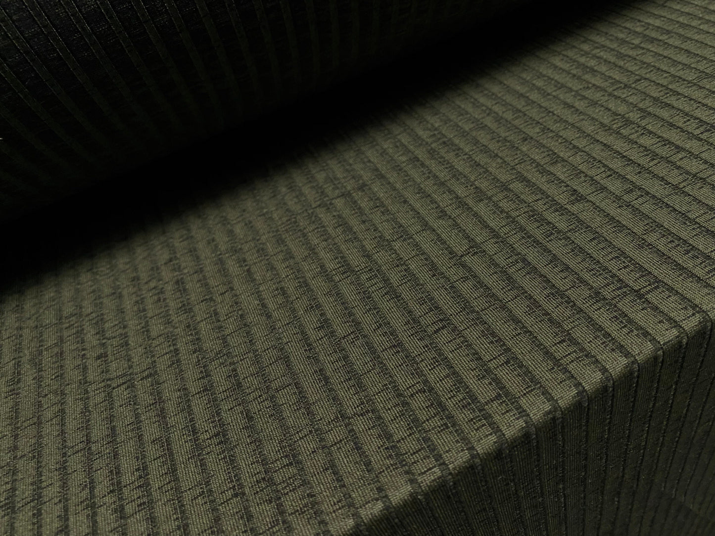 Heavyweight melange stretch rib jersey fabric, per metre - Olive green marl