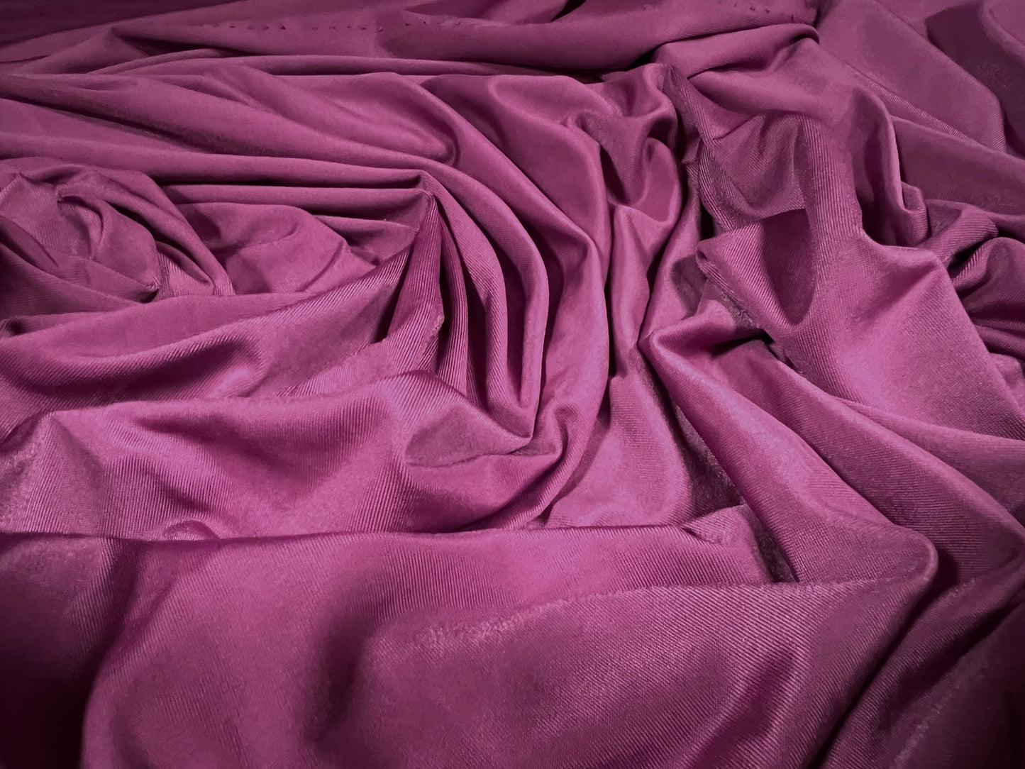 Soft touch spandex stretch single jersey dress fabric, per metre - plain - magenta purple
