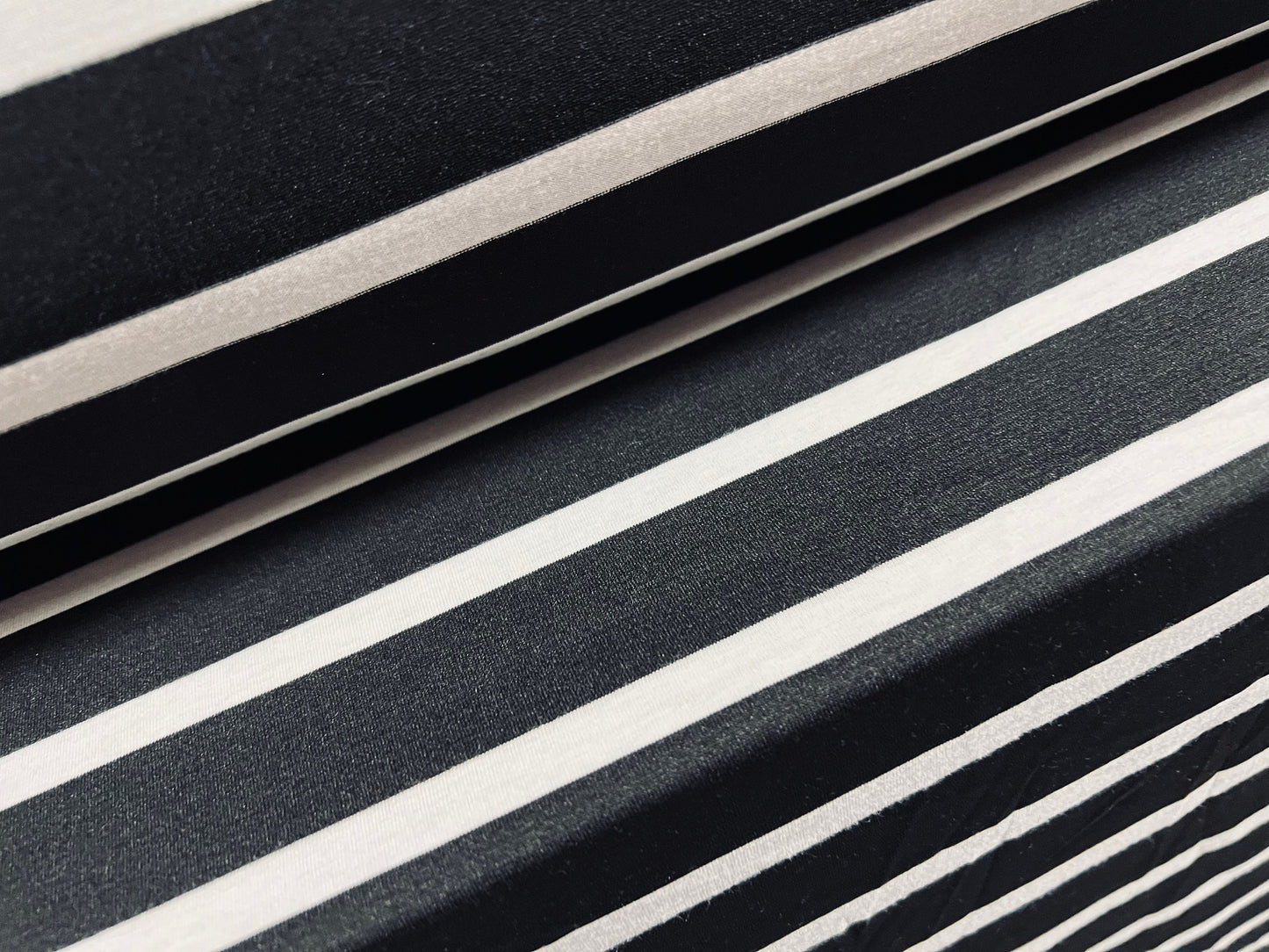 Stretch Single jersey dress fabric, per metre - block stripe - black & white
