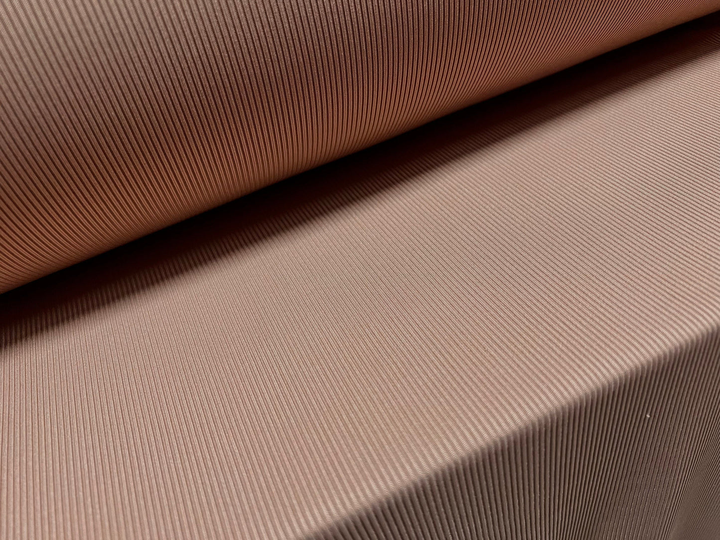 Stretch spandex fine rib jersey knit dress fabric, per metre - plain - Nude