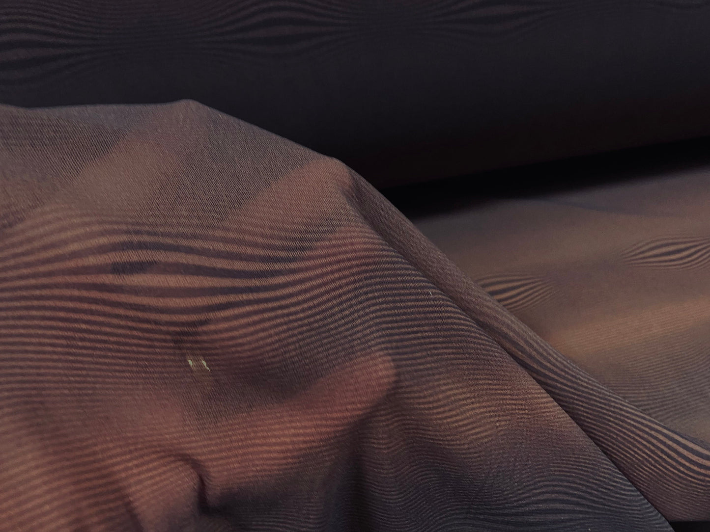 Helenca mesh net fabric, sheer, per metre - psychedelic pulse print - grape & dusky pink
