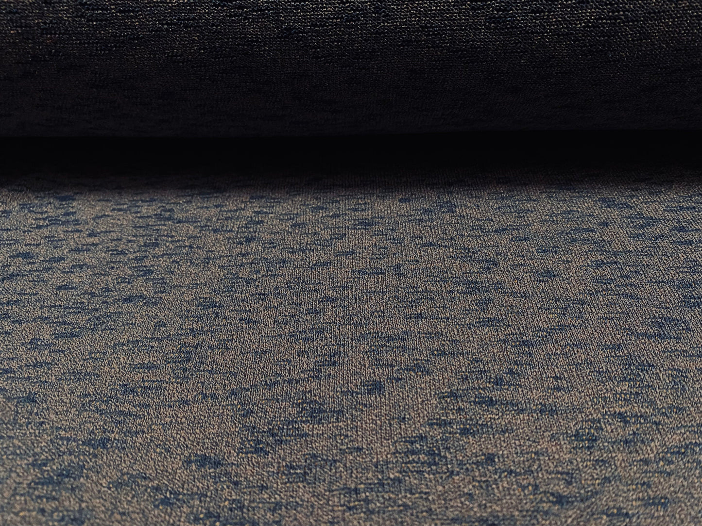 Hacci slub stretch spandex jersey fabric, per metre - blue brown
