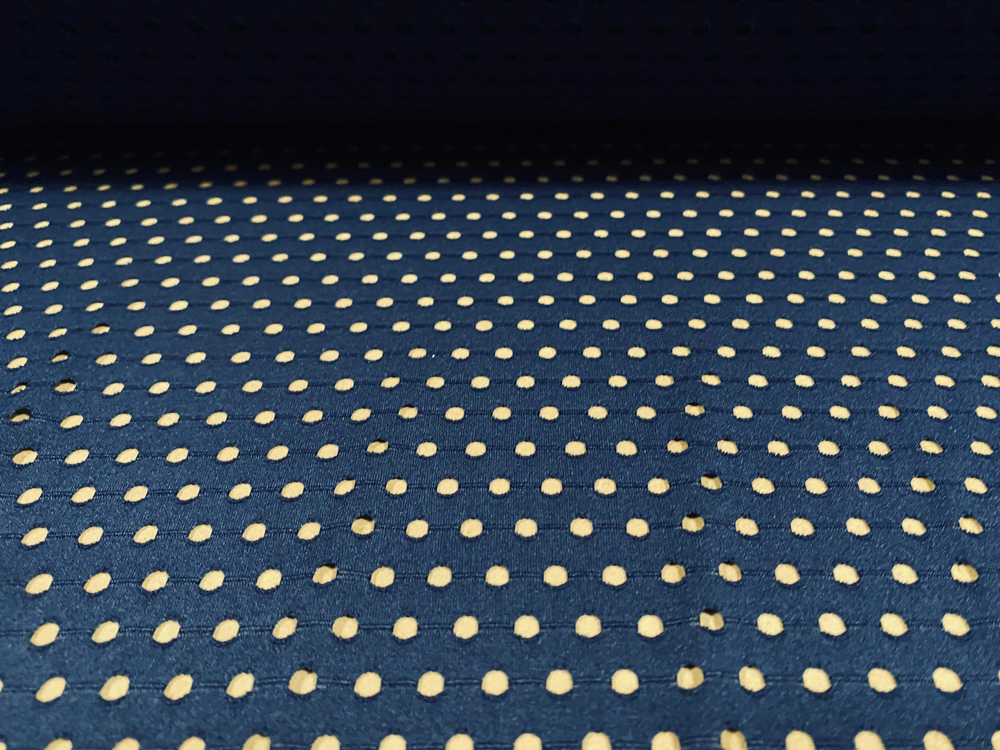 Airtex stretch spandex mesh fishnet jersey fabric, per metre - plain - navy blue