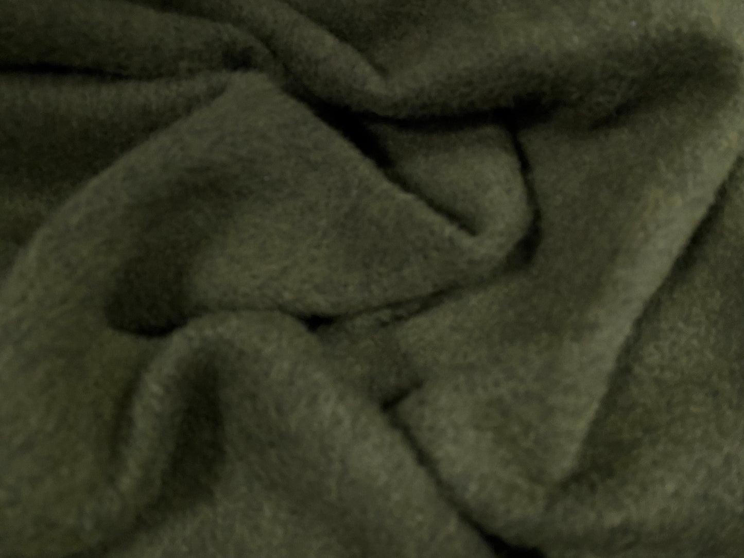 Wool blend heavyweight bearskin fur coat jacket fabric, per metre - Plain - khaki green