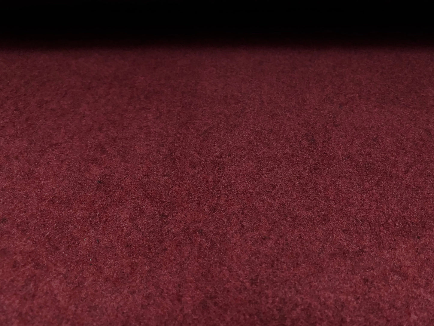 Wool blend heavyweight bearskin fur coat jacket fabric, per metre - Plain - garnet red