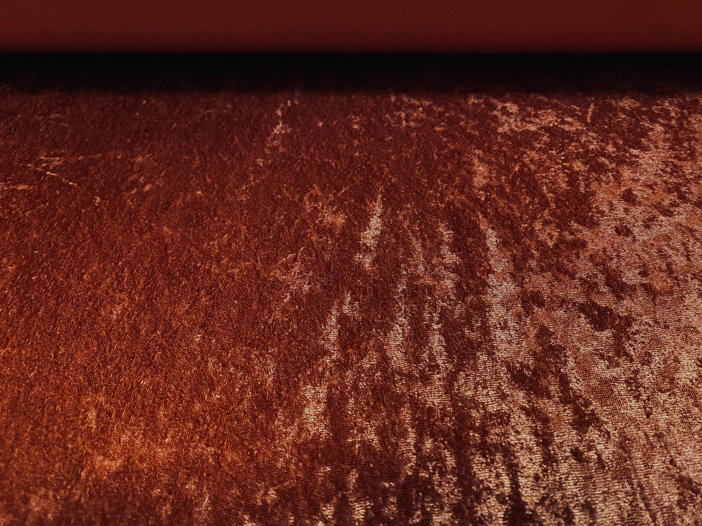 Panné velour velvet crushed dress fabric, per metre - plain - burnt ginger