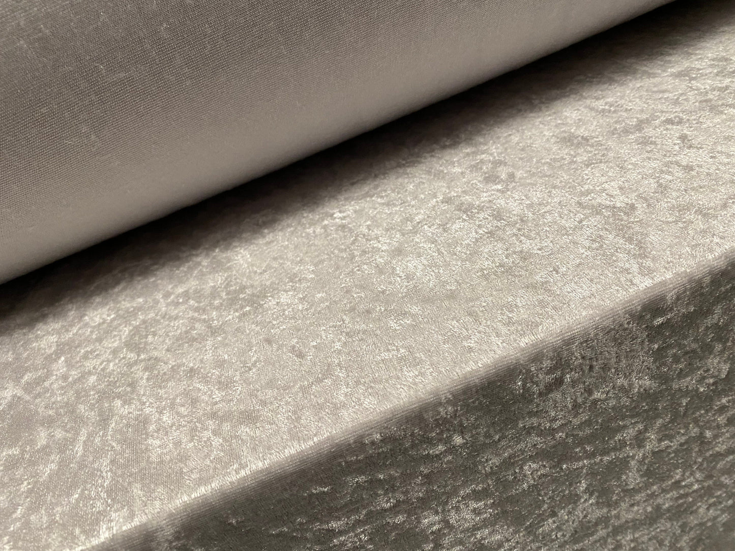 Panné velour velvet crushed dress fabric, per metre - plain - silver grey