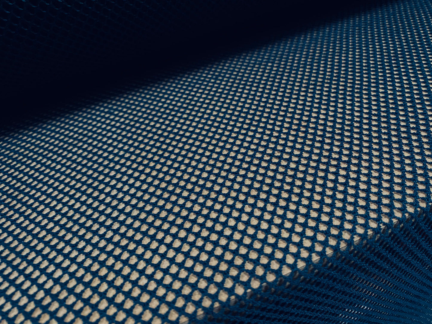 Fishnet mesh net jersey fabric, per metre - plain - teal