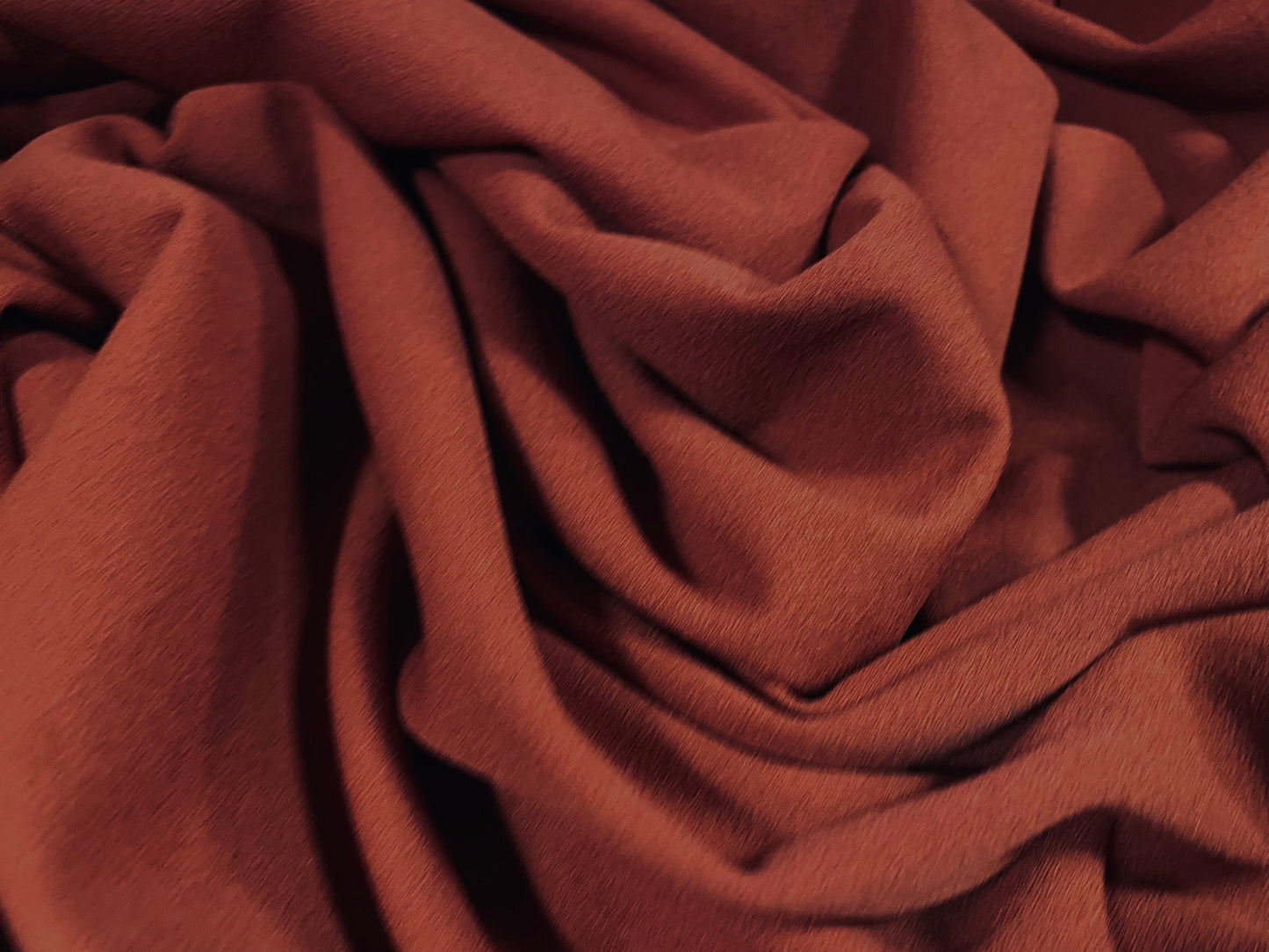 Scuba crepe spandex double jersey fabric, per metre - plain - terracotta