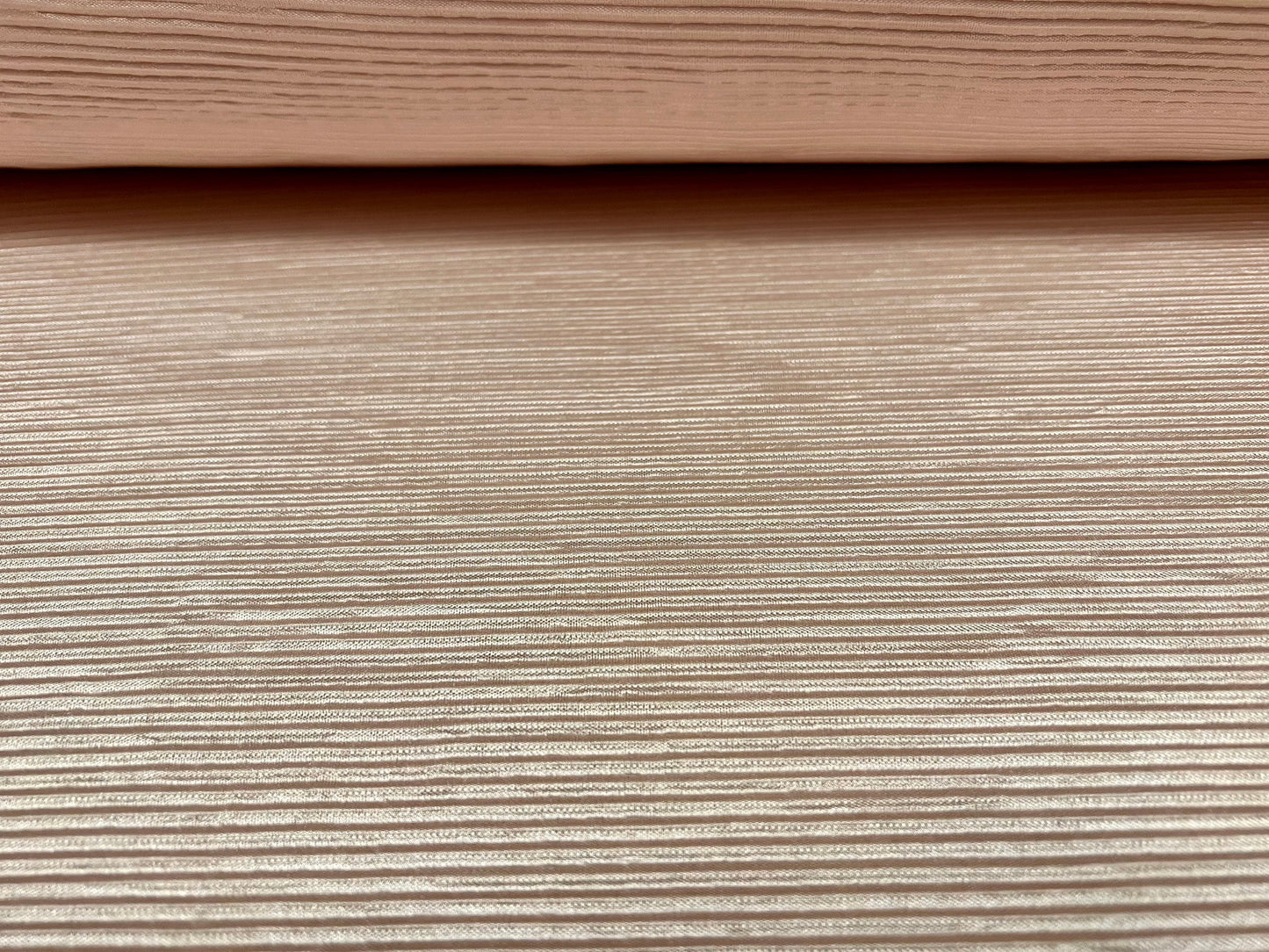 Plissé pleated satin fabric, per metre - plain - blush