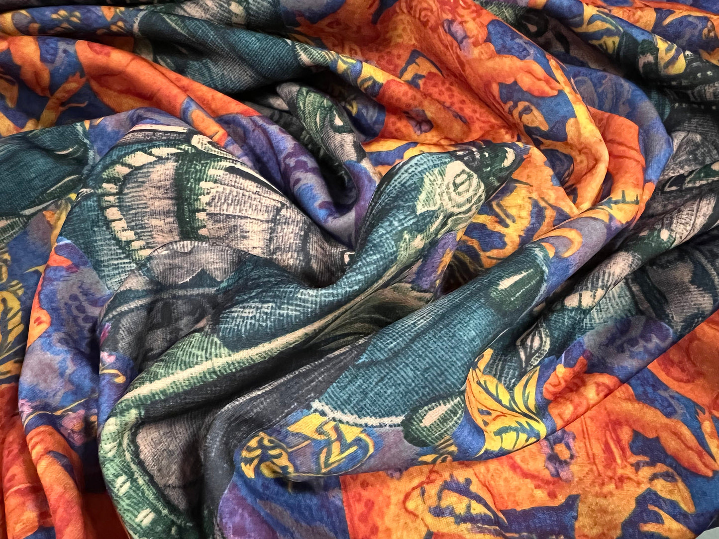 Scuba stretch spandex jersey neoprene style fabric, per metre - Henry Tudor King & Queen print