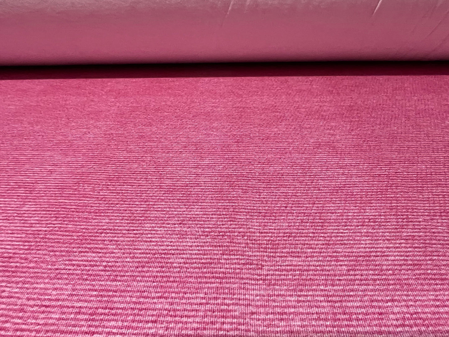 Stretch viscose spandex single jersey fabric, per metre - pinstripe - pink on pink