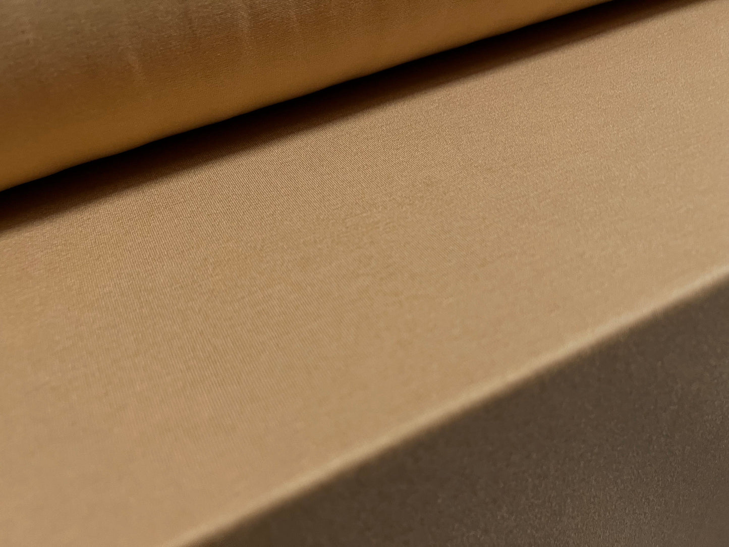 Viscose spandex stretch single jersey fabric, per metre - plain - golden caramel