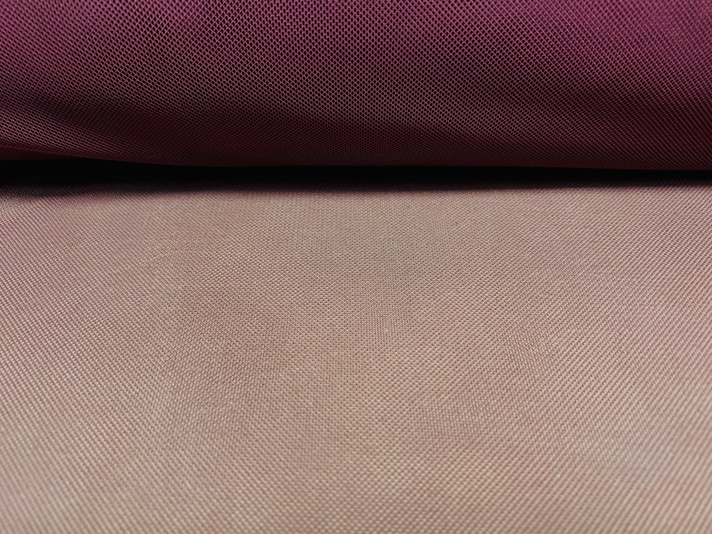 Sheer lightweight mesh net fabric, per metre - plain - mauve