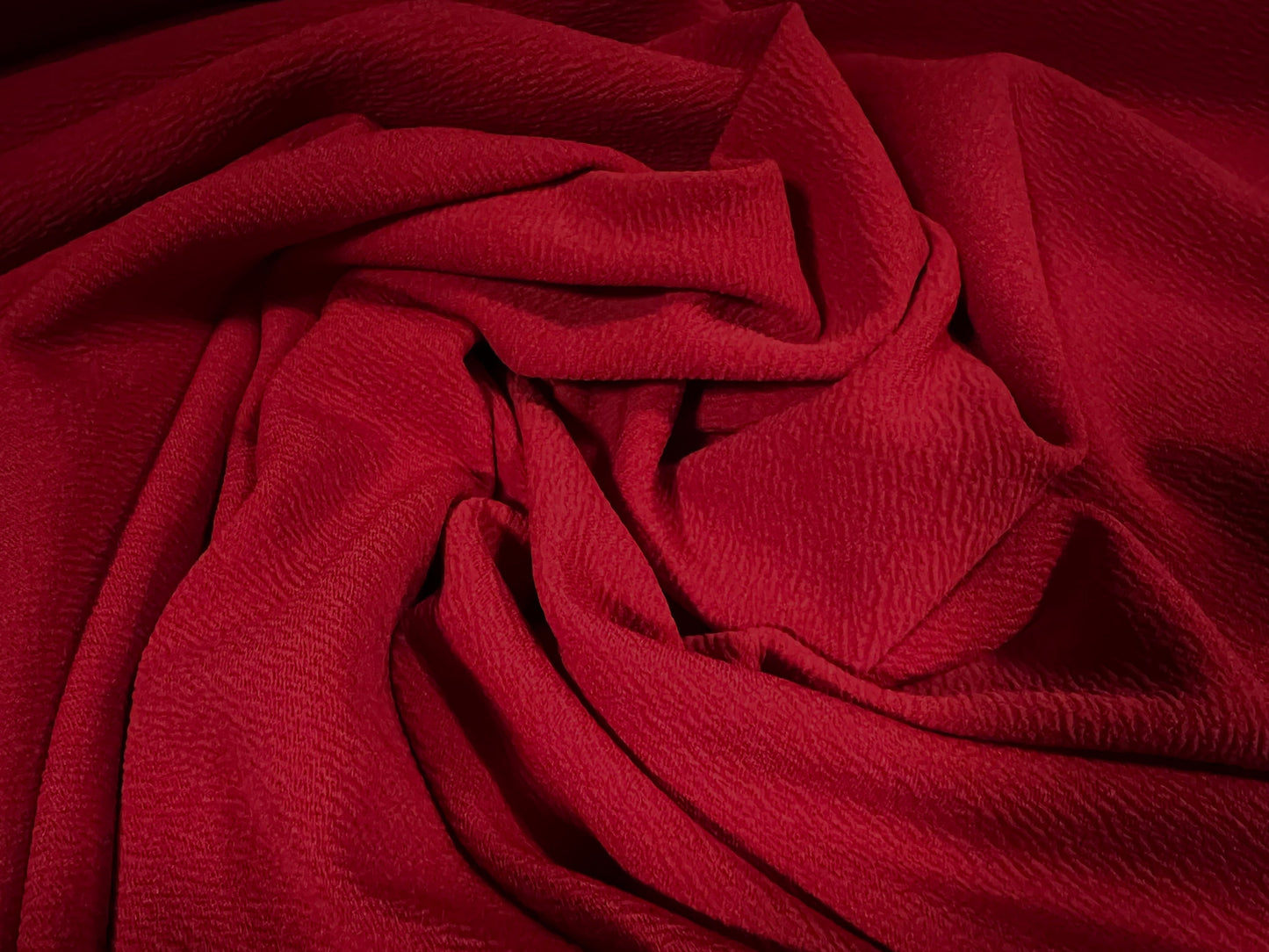 Waterfall textured scuba stretch spandex jersey, per metre - plain - Red