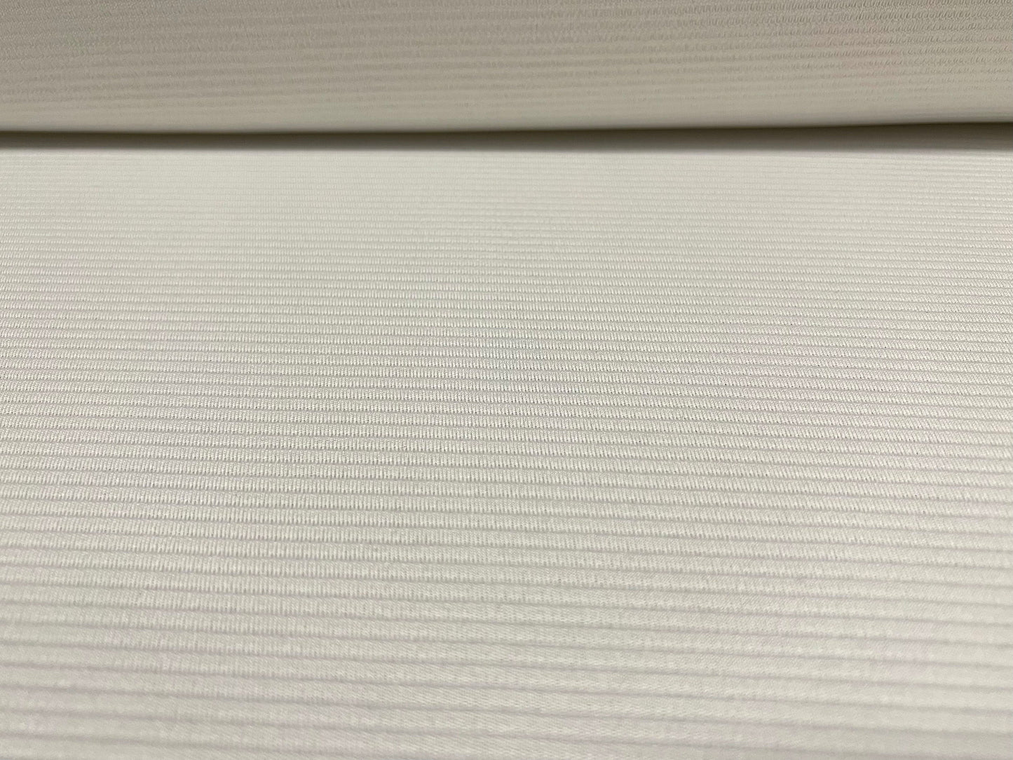 Ottoman rib Stretch spandex jersey fabric , per metre - plain - White
