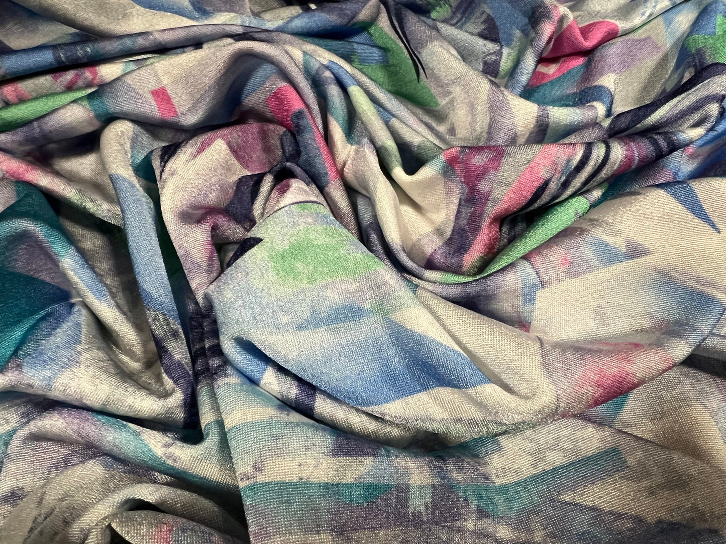 Stretch Spandex crepe jersey stretch fabric, per metre - stylised art deco geometric print