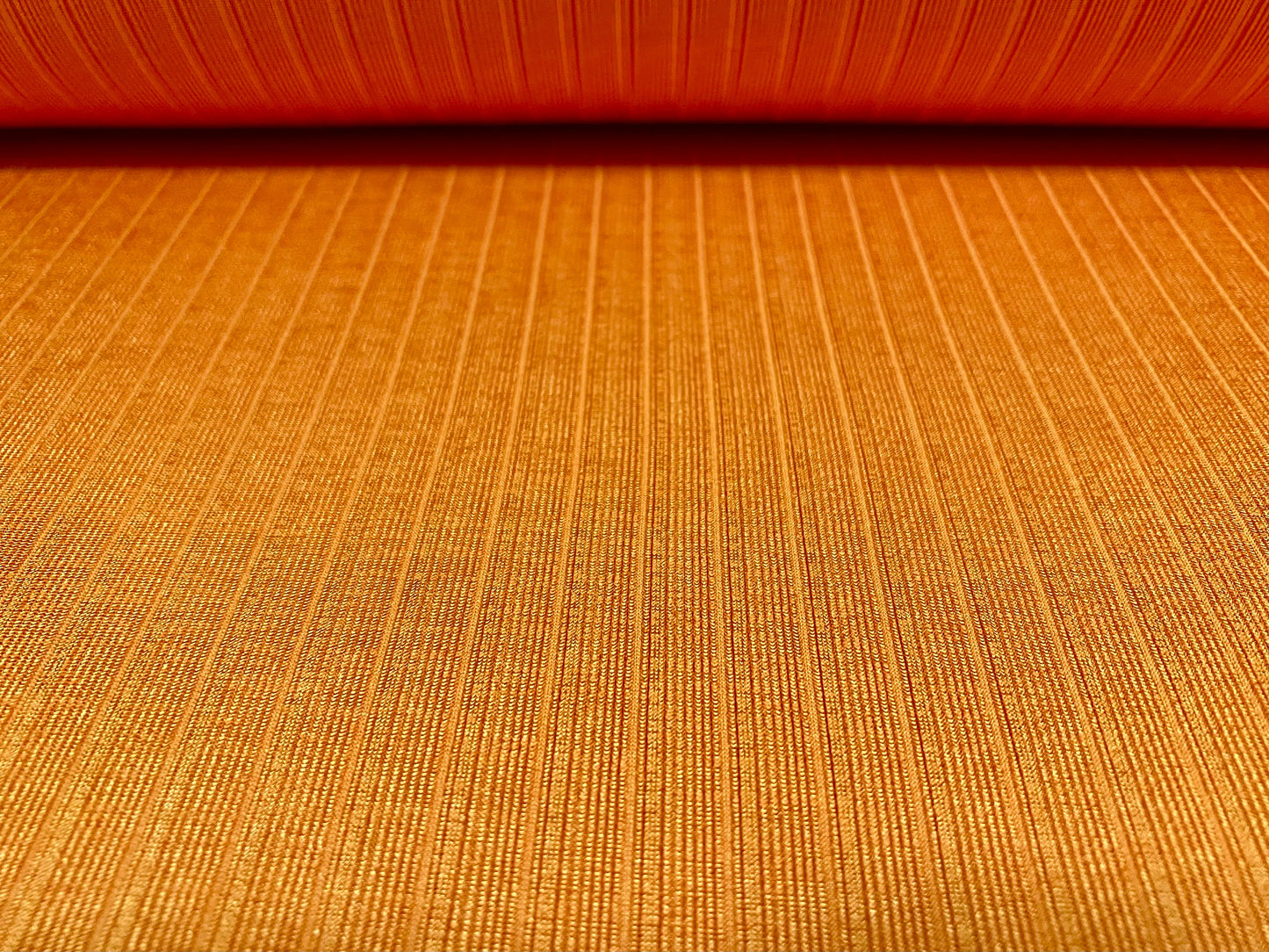 Heavyweight spandex rib jersey fabric, per metre - plain - tangerine
