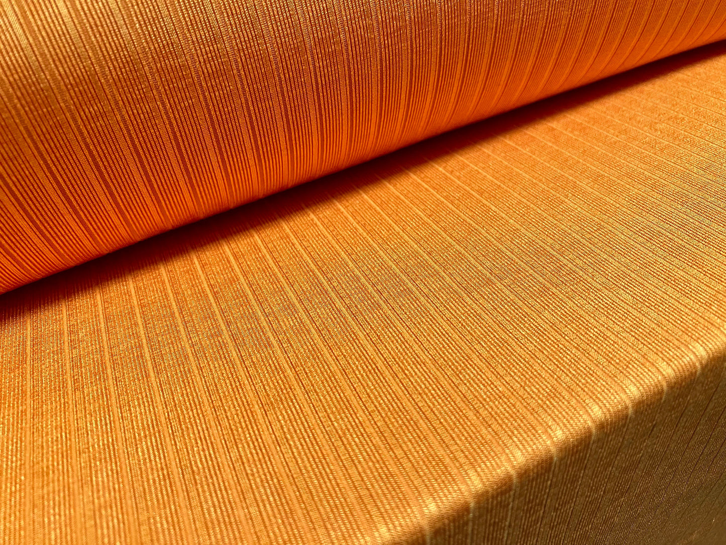 Heavyweight spandex rib jersey fabric, per metre - plain - tangerine
